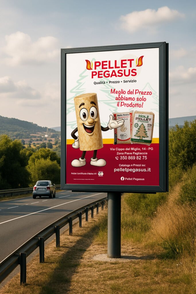 Cartellonistica stradale Pellet Pegasus Terni Perugia disegnata da Elion Web Designer